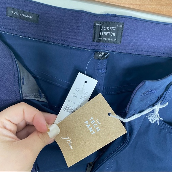 ✨NWT J. Crew 770 Straight Fit Five Pocket Tech Pants Blue Men's Size 28x32 - Picture 4 of 8